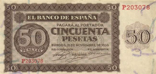 50 Pesetas 1936